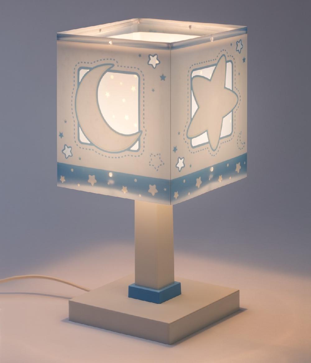 Dansi Lámpara De Mesita Infantil Moonlight Luna Y Estrellas Azul