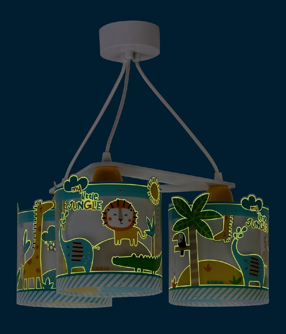 Dansi Lámpara De Techo 3 Luces Infantil My Little Jungle Animeles Jungla