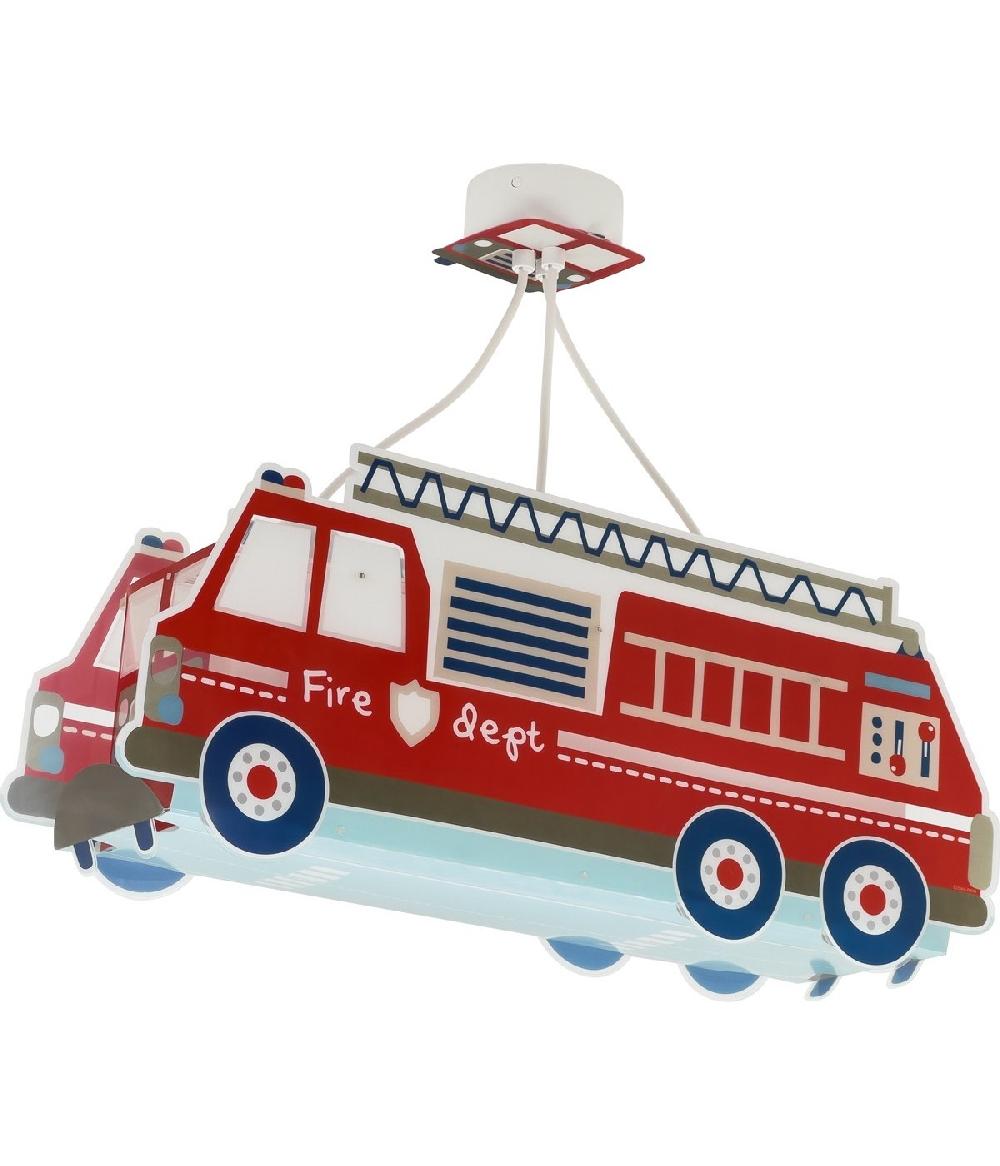 Dansi Lámpara De Techo Infantil Fire Truck Camión Bomberos