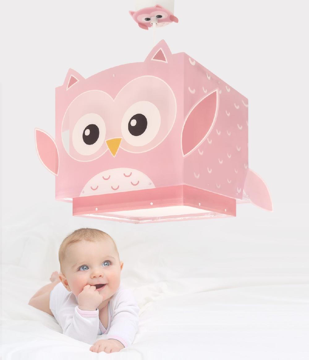 Dansi Lámpara de techo infantil Little Pink Owl Búho Rosa
