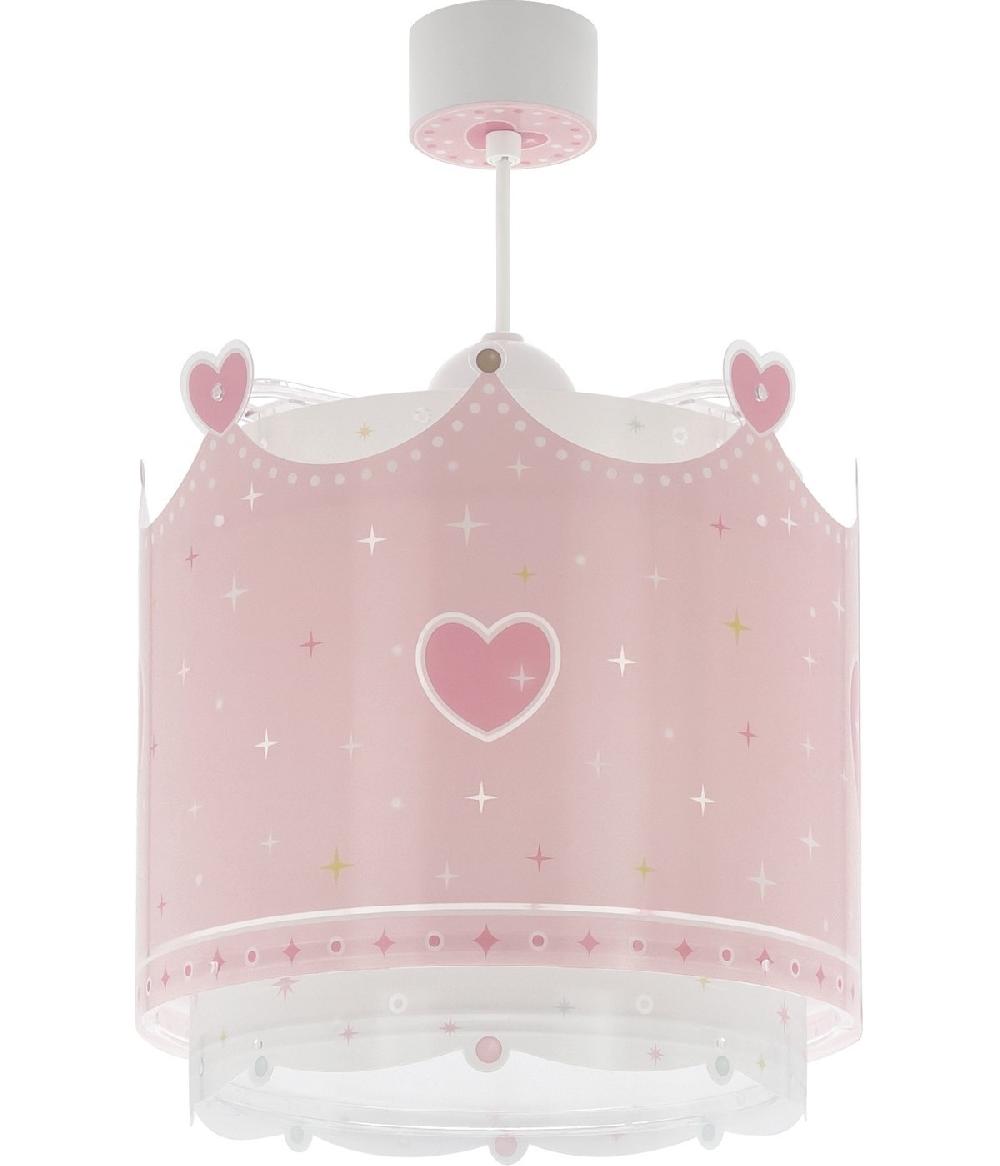 Dansi Lámpara De Techo Infantil Little Queen Corona Y Corazones