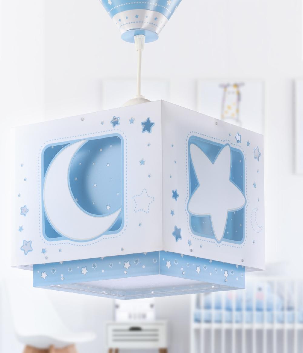 Dansi Lámpara de techo infantil Moonlight Luna y Estrellas azul