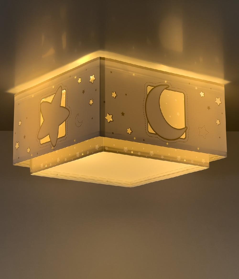 Dansi Plafón Infantil Moonlight Luna Y Estrellas Gris