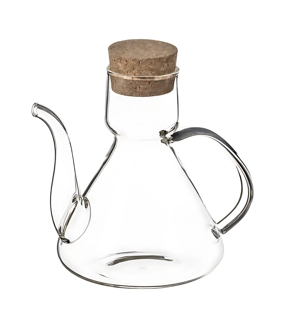 Dcasa Aceitera De Cristal Antigoteo Tradicional Con Asa Y Tapón De Corcho Para Facilitar El Llenado 500 Ml