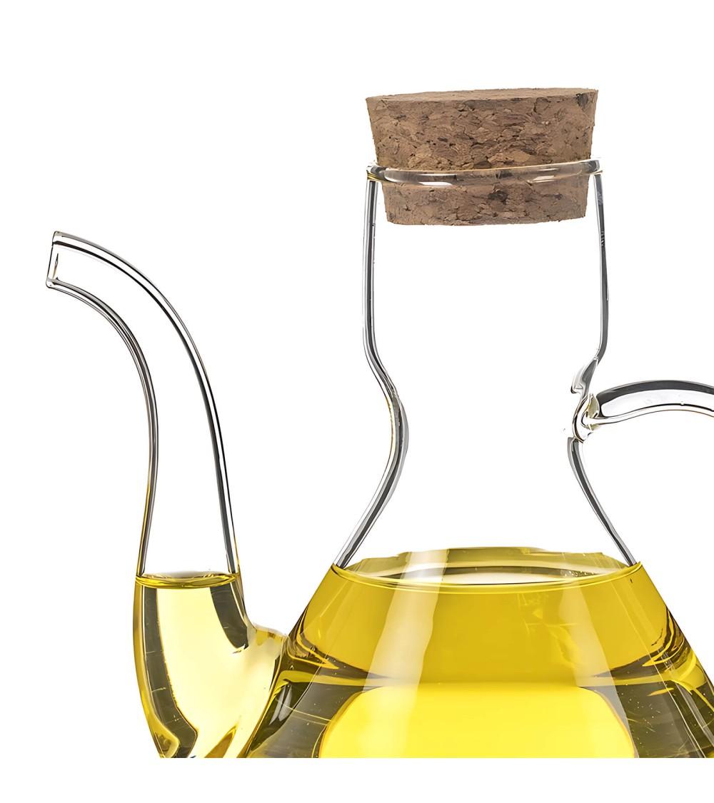Dcasa Aceitera De Cristal Antigoteo Tradicional Con Asa Y Tapón De Corcho Para Facilitar El Llenado 500 Ml