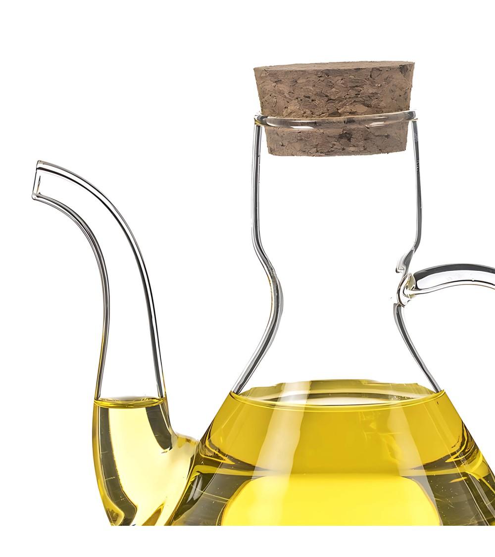 Dcasa Aceitera De Cristal Antigoteo Tradicional Con Asa Y Tapón De Corcho Para Facilitar El Llenado 250 Ml