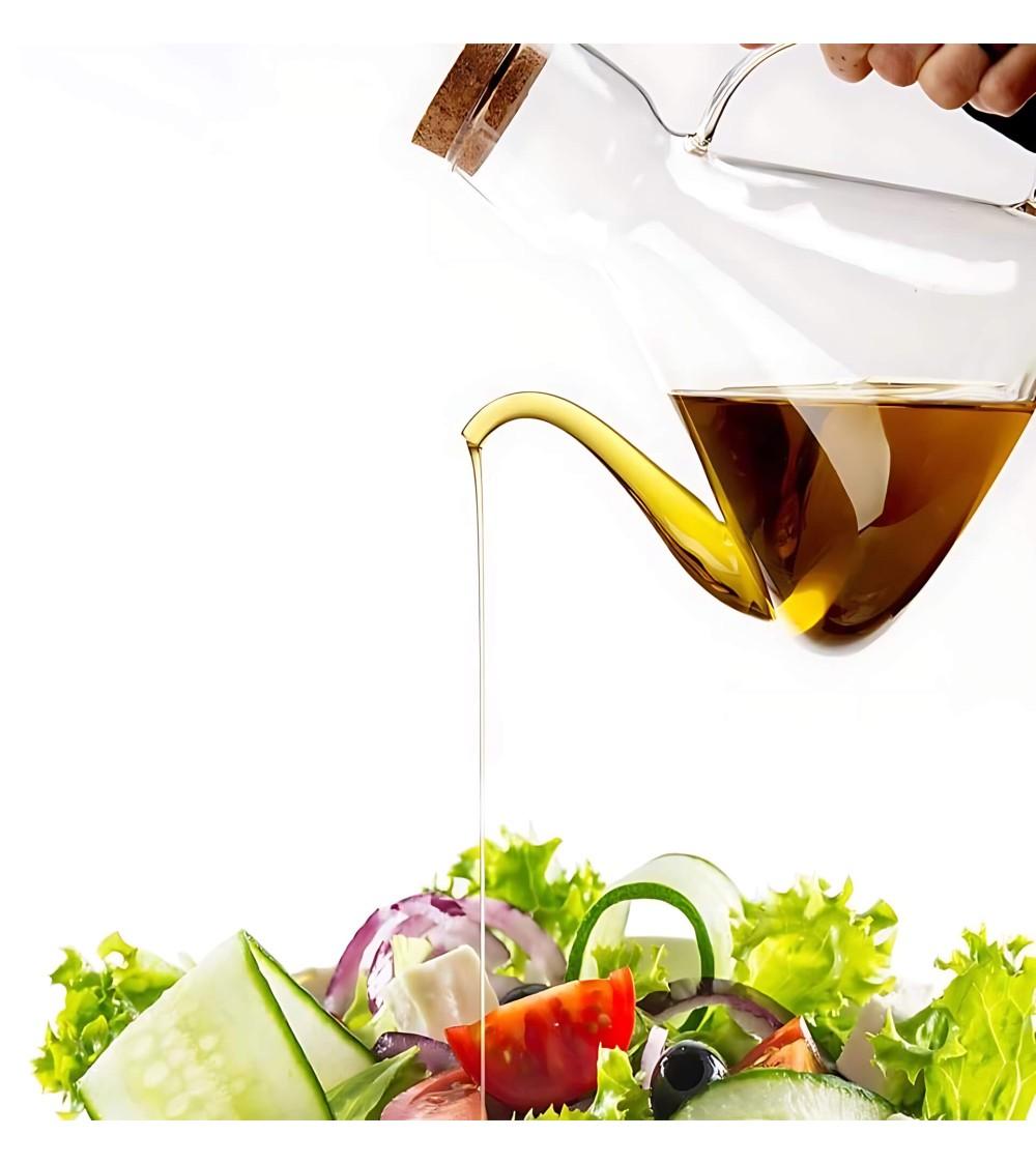 Dcasa Aceitera De Cristal Antigoteo Tradicional Con Asa Y Tapón De Corcho Para Facilitar El Llenado 250 Ml