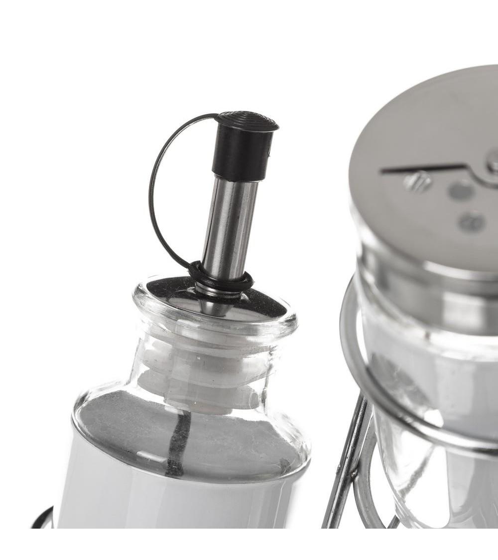 Dcasa Aceitera Vinagrera Moderna Blanca De Cristal Para Cocina Basic