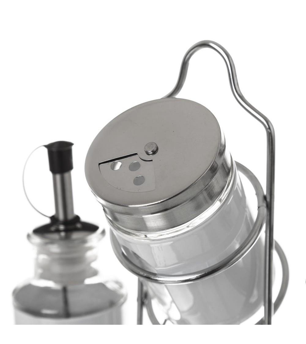 Dcasa Aceitera Vinagrera Moderna Blanca De Cristal Para Cocina Basic