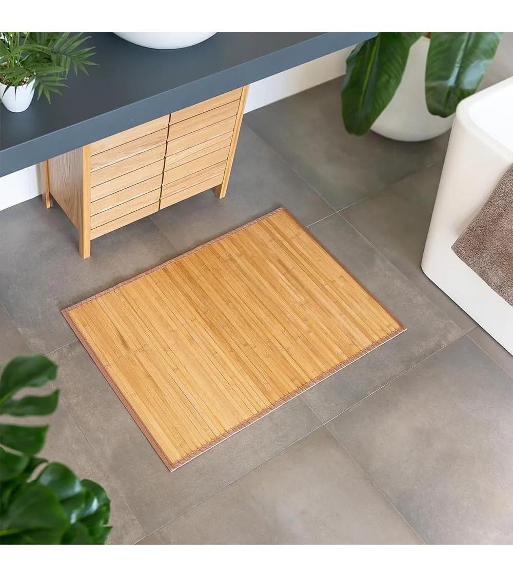Dcasa Alfombra De Bambú Antideslizante Anti Manchas Resistente A La Humedad Color Natural De 60X90 Cm