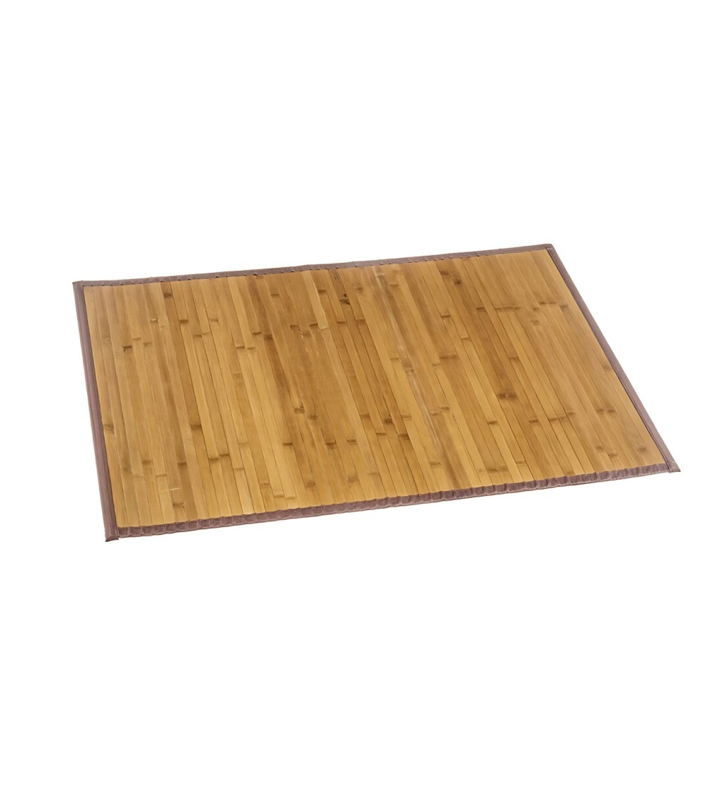 Dcasa Alfombra de bambú antideslizante anti manchas resistente a la humedad color natural de 60X90 cm