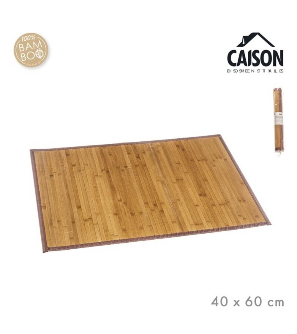 Dcasa Alfombra De Bambú Antideslizante Anti Manchas Resistente A La Humedad Color Natural De 40X60 Cm