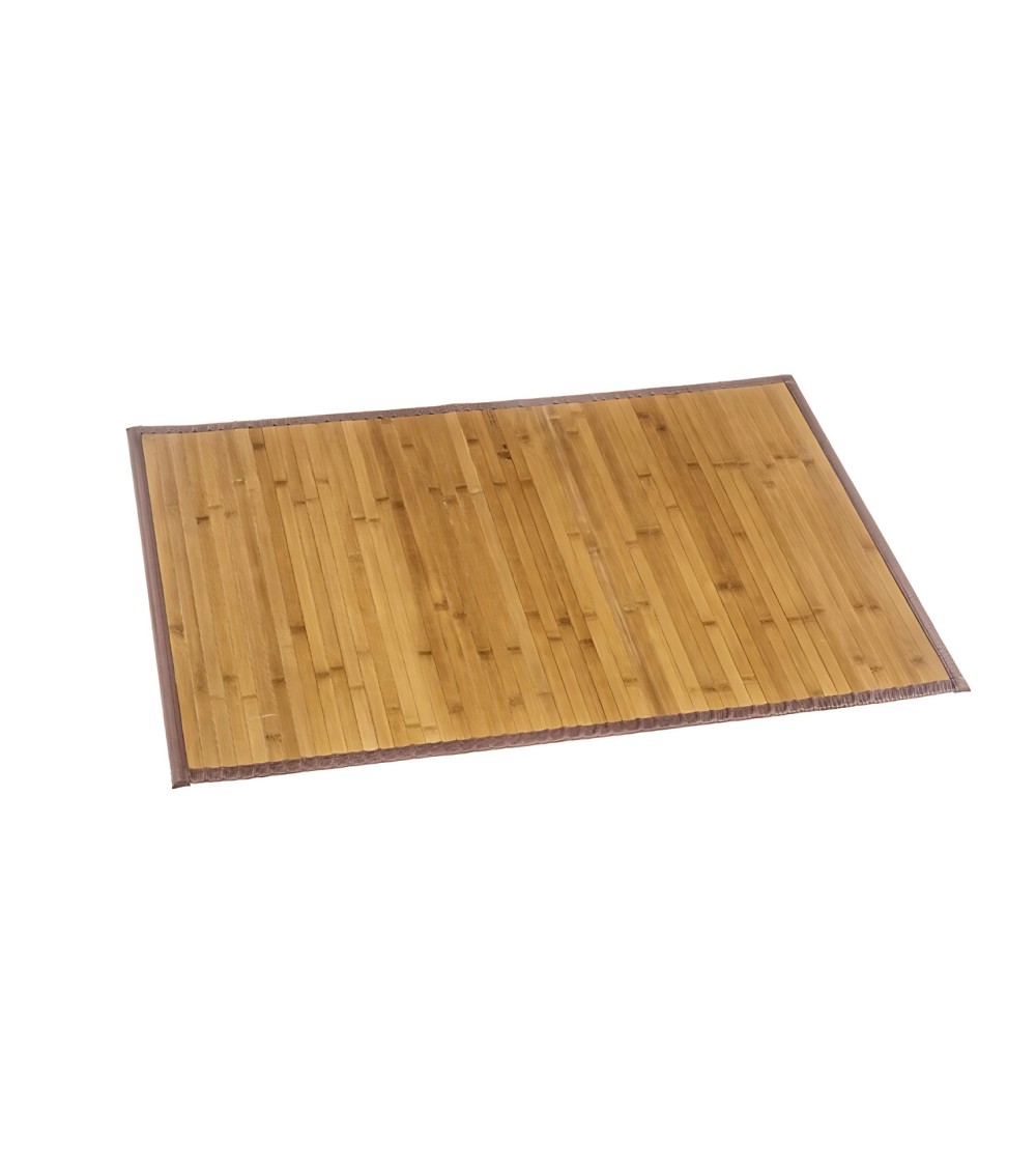 Dcasa Alfombra de bambú antideslizante anti manchas resistente a la humedad color natural de 40X60 cm