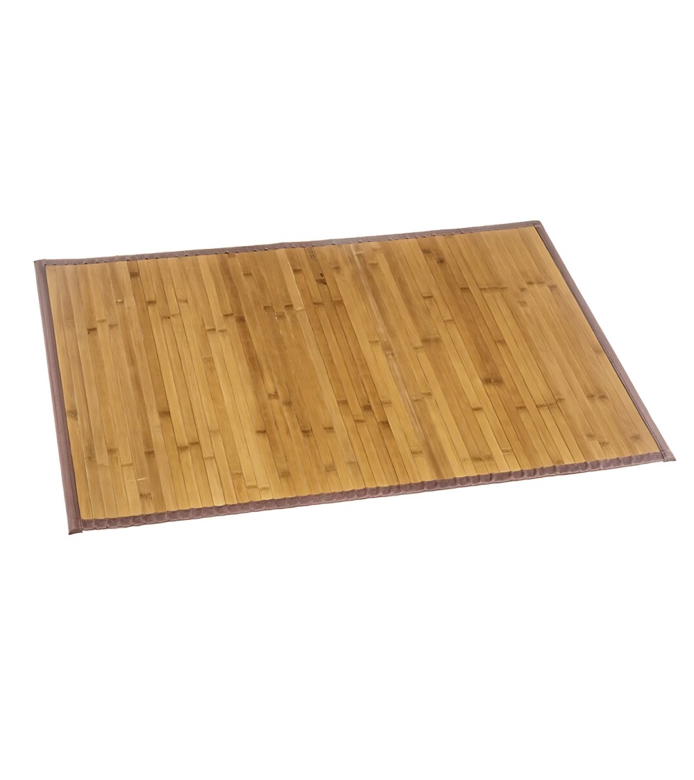 Dcasa Alfombra de bambú antideslizante anti manchas resistente a la humedad color natural de 80X120 cm