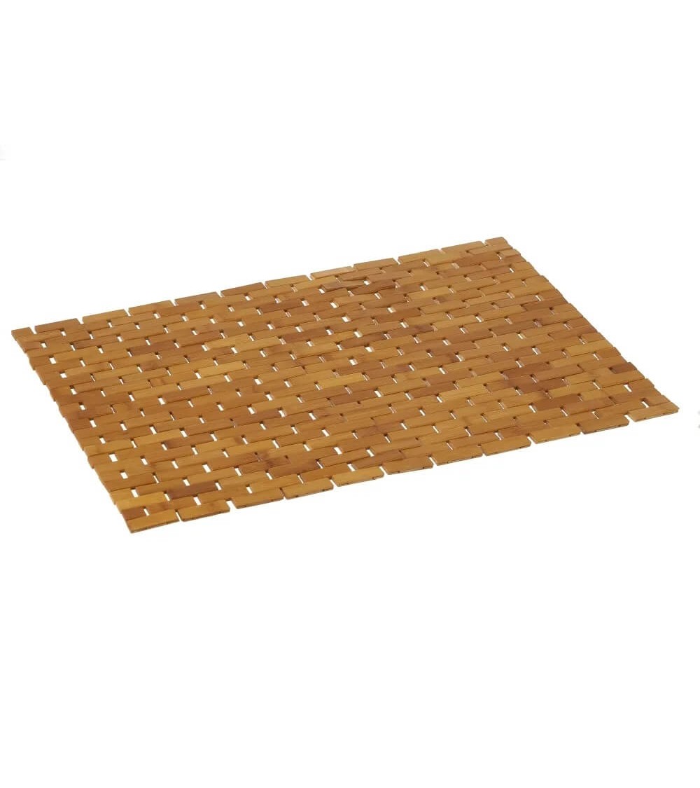 Dcasa Alfombra de Ducha Antideslizante de Mosaico de bambú Natural de 60x42 cm