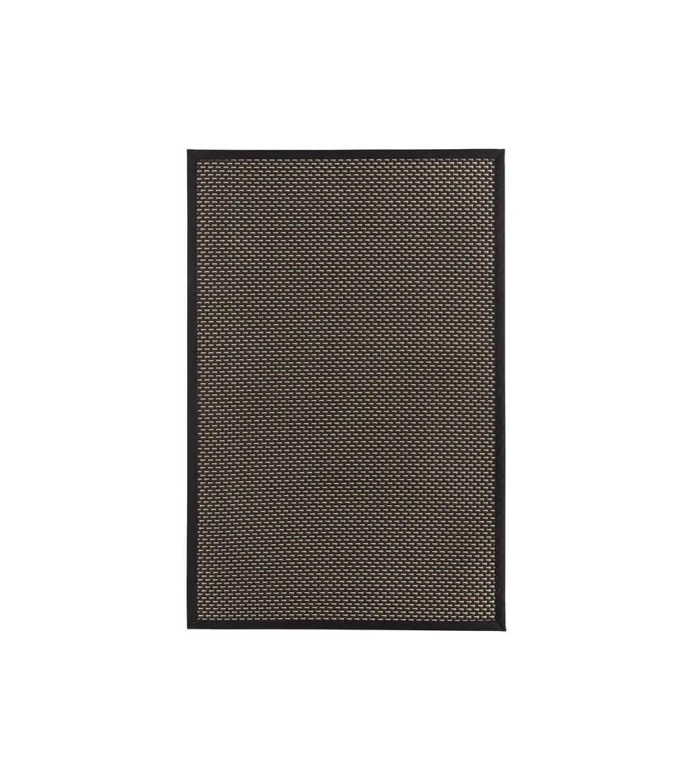 Dcasa Alfombra de polipropileno para exterior negra de 60x90 cm