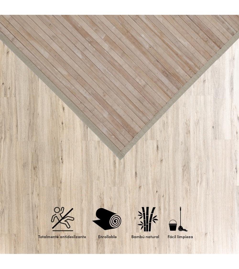 Dcasa Alfombra Pasillera De Bambú Efecto Lavado De 60 X 90 Cm