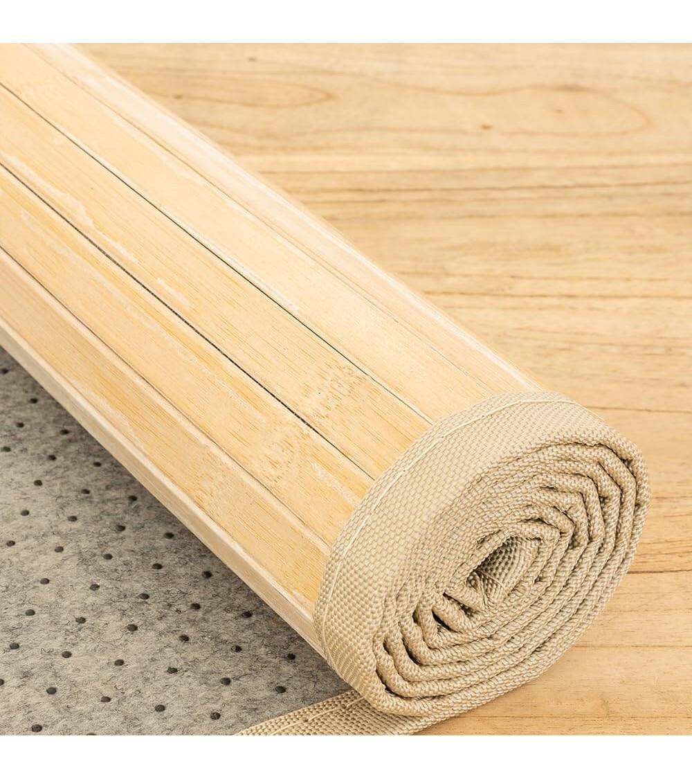 Dcasa Alfombra Pasillera De Bambú Efecto Lavado Natural De 60 X 200 Cm