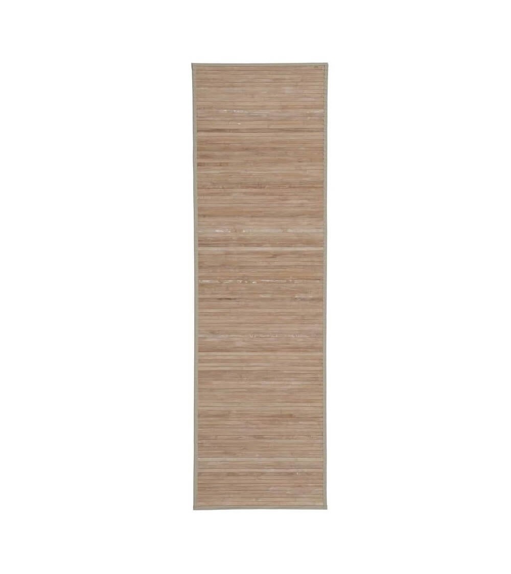 Dcasa Alfombra pasillera de bambú efecto lavado natural de 60 x 200 cm