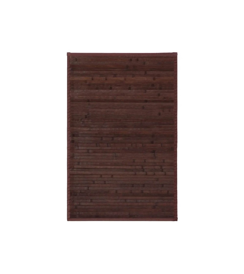 Dcasa Alfombra pasillera de bambú marrón chocolate de 60 x 90 cm