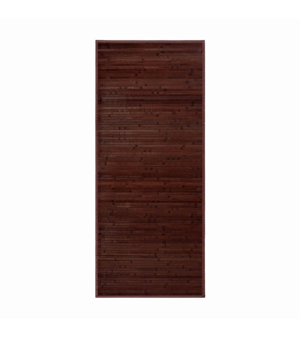 Dcasa Alfombra pasillera de bambú marrón chocolate de 75 x 175 cm
