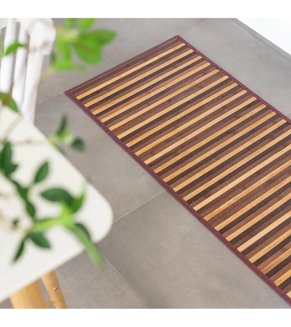 Dcasa Alfombra Pasillera De Bambú Marrón De 60 X 200 Cm