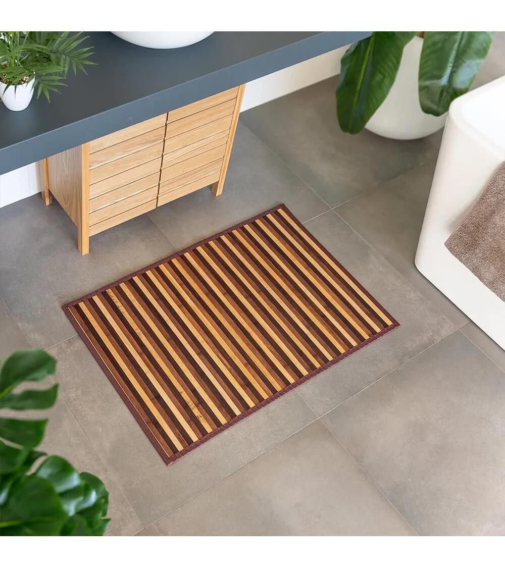 Dcasa Alfombra Pasillera De Bambú Marrón De 60 X 90 Cm