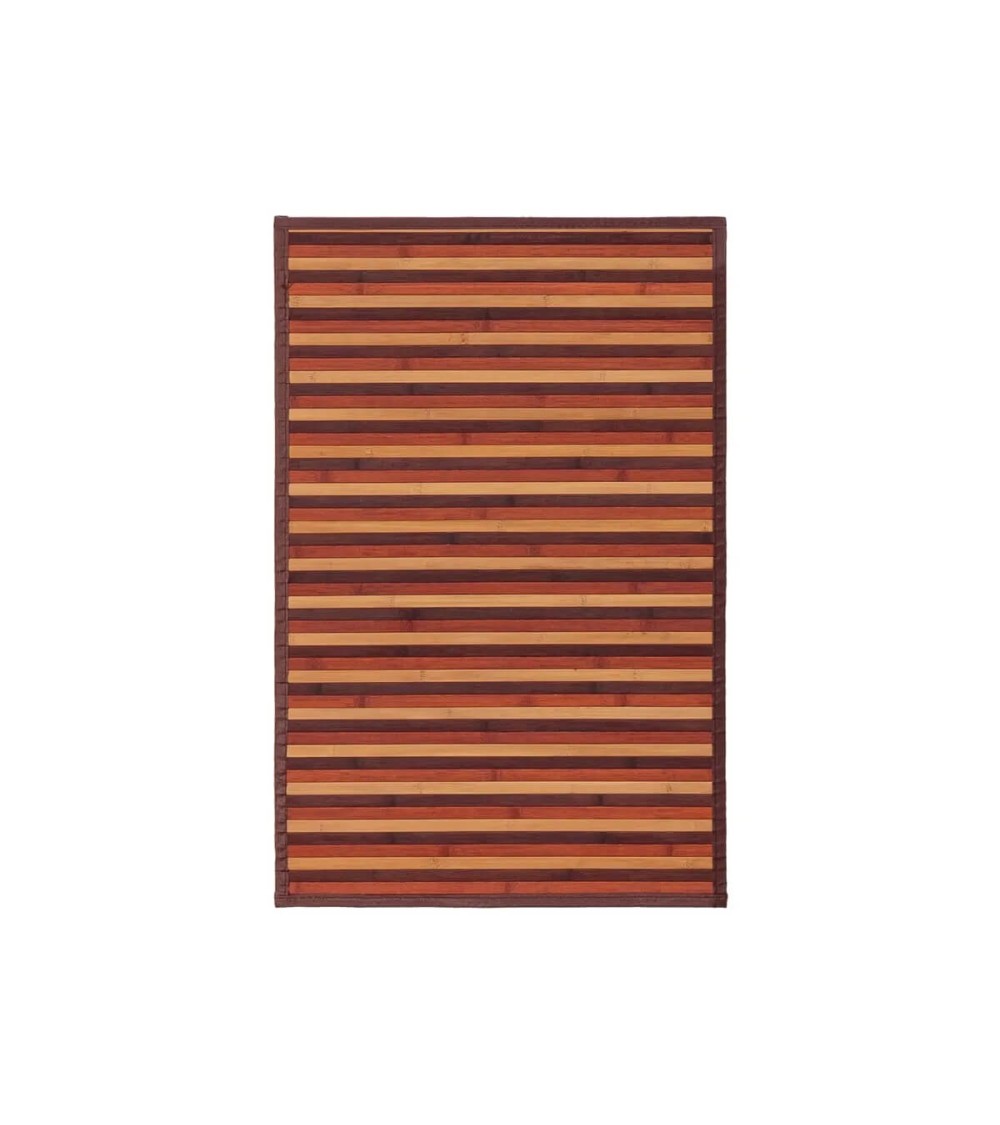 Dcasa Alfombra pasillera de bambú marrón de 60 x 90 cm