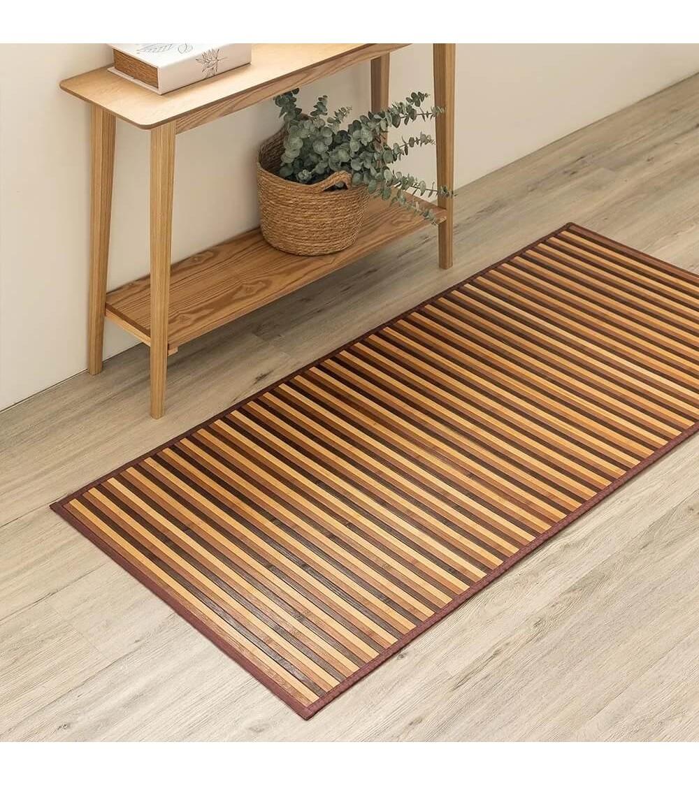 Dcasa Alfombra Pasillera De Bambú Marrón De 75 X 175 Cm