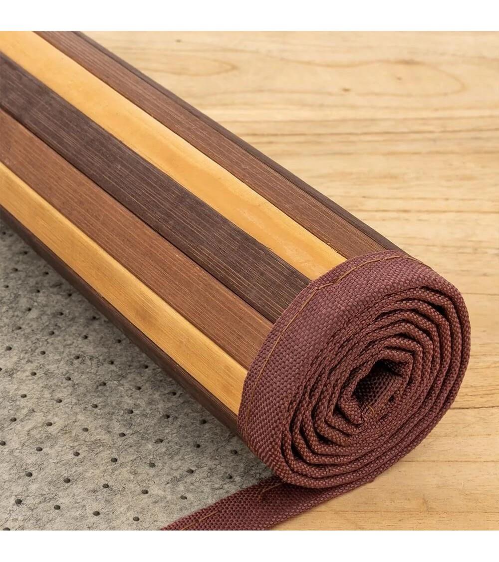 Dcasa Alfombra Pasillera De Bambú Marrón De 75 X 175 Cm