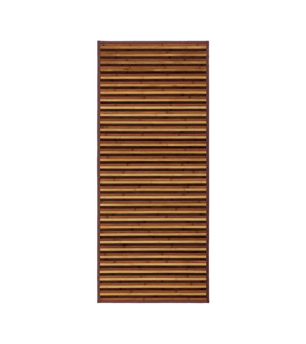 Dcasa Alfombra pasillera de bambú marrón de 75 x 175 cm