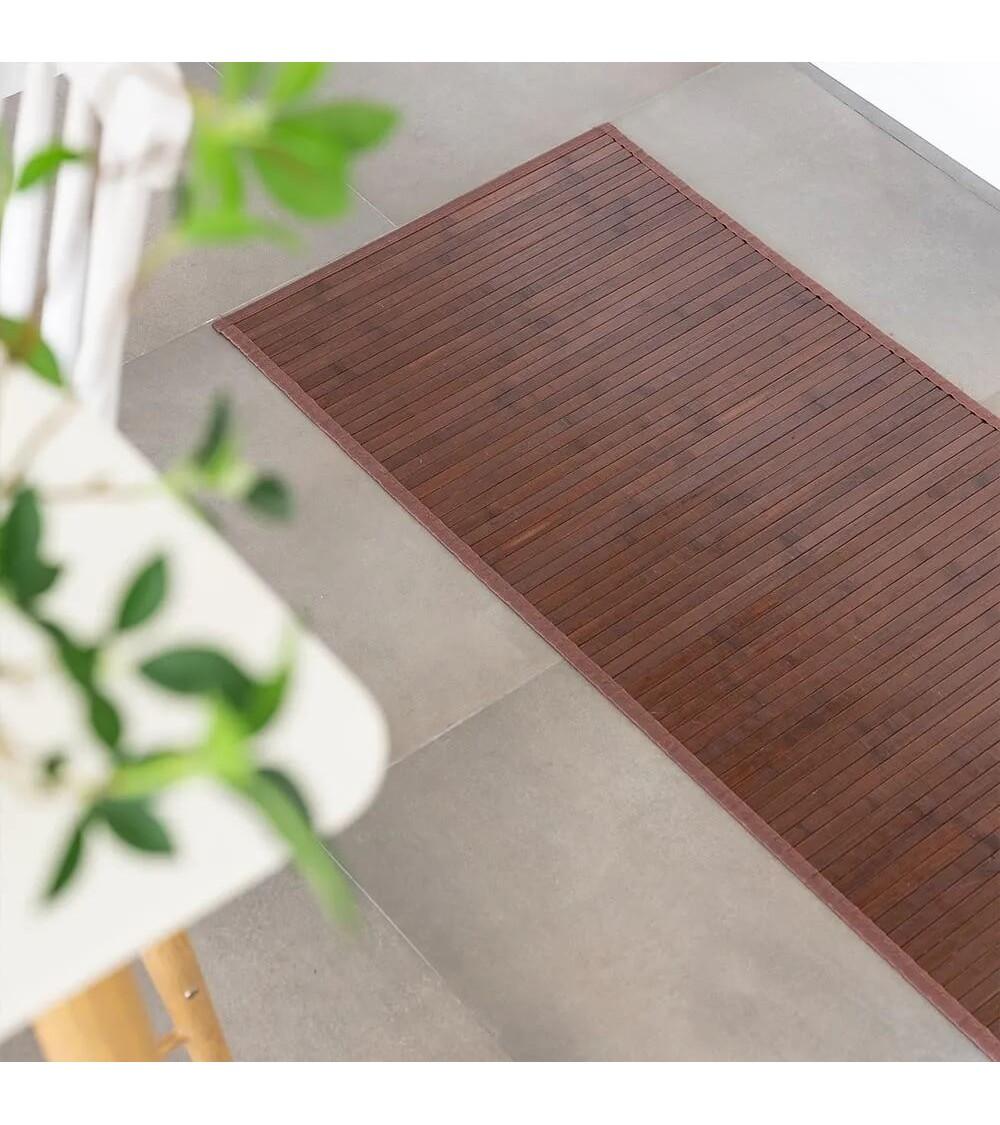 Dcasa Alfombra Pasillera De Bambú Marrón Nogal De 60 X 200 Cm