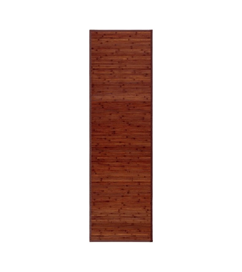 Dcasa Alfombra pasillera de bambú marrón nogal de 60 x 200 cm