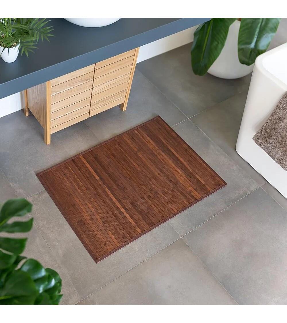 Dcasa Alfombra Pasillera De Bambú Marrón Nogal De 60 X 90 Cm