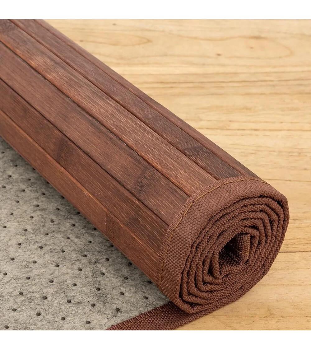 Dcasa Alfombra Pasillera De Bambú Marrón Nogal De 60 X 90 Cm