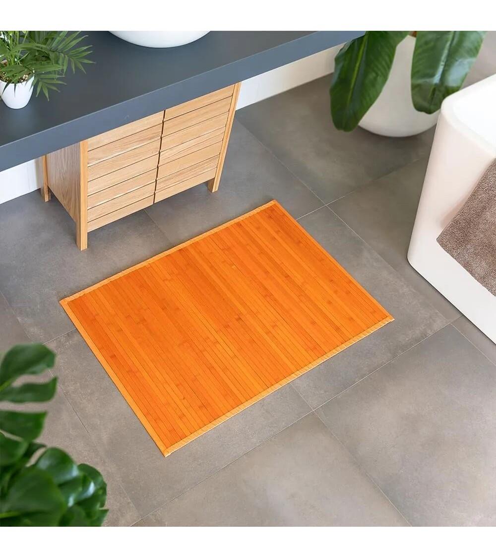 Dcasa Alfombra Pasillera De Bambú Naranja De 60 X 90 Cm