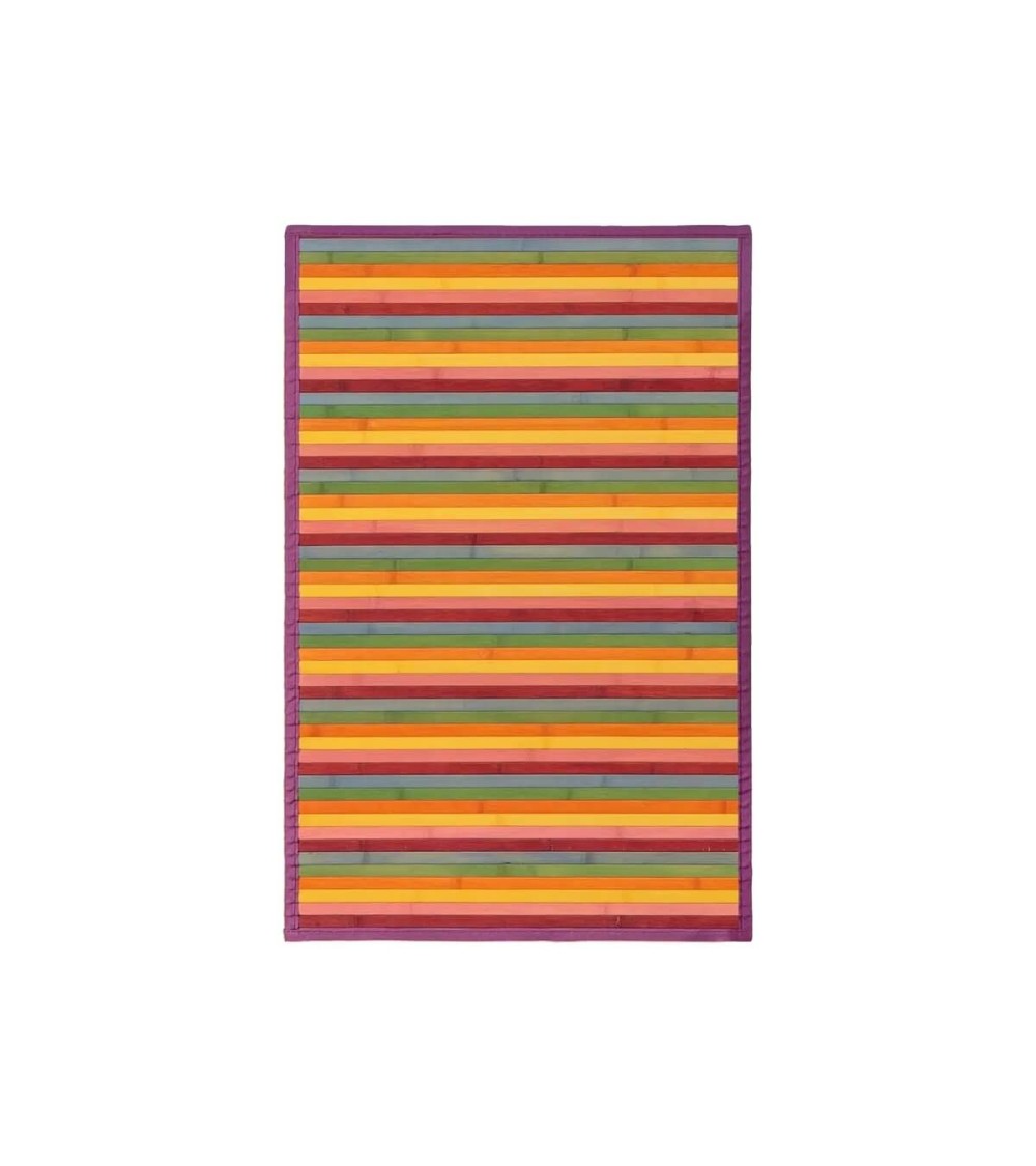 Dcasa Alfombra pasillera de bambú naranja de 60 x 90 cm