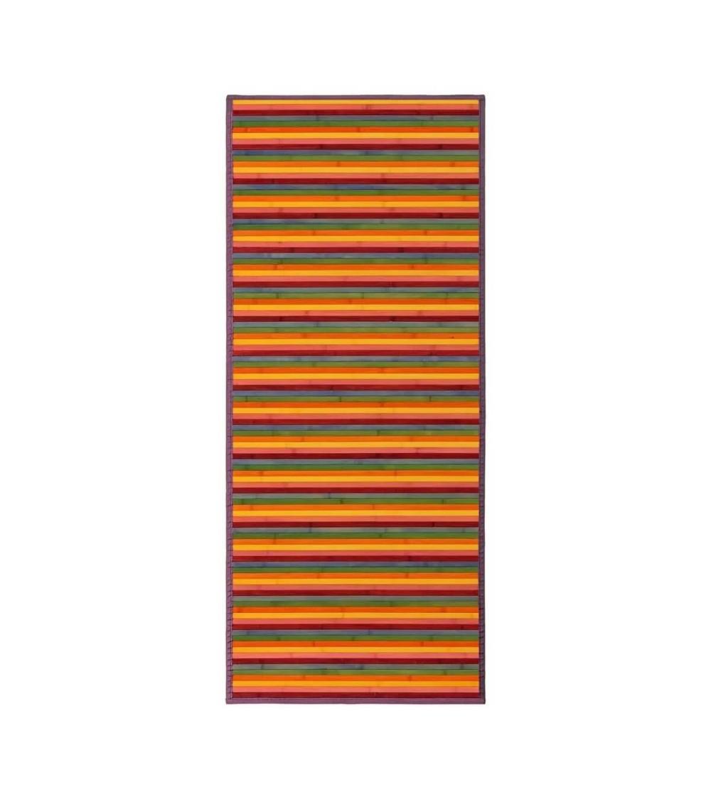 Dcasa Alfombra pasillera de bambú naranja de 75 x 175 cm