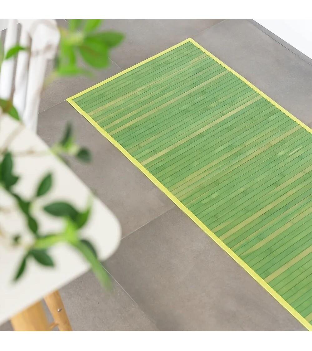 Dcasa Alfombra Pasillera De Bambú Verde 60 X 200 Cm