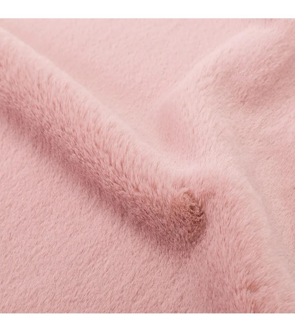 Dcasa Alfombra Peluda Softly Rosa Palo De Piel Sintética De 80x80 Cm
