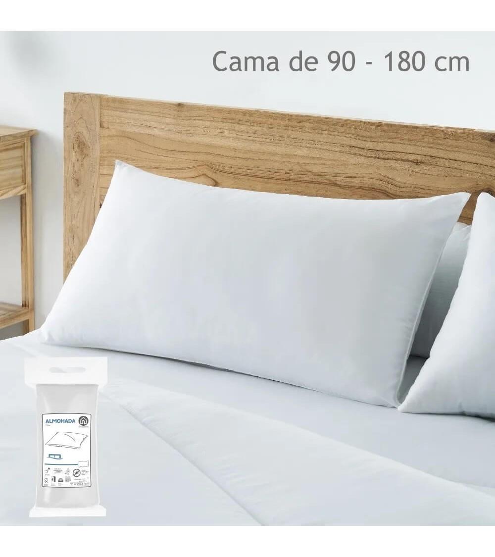 Dcasa Almohada Antiácaros Individual Blanca De Microfibra De 90x40 Cm Para Cama 90 Y 180 Cm