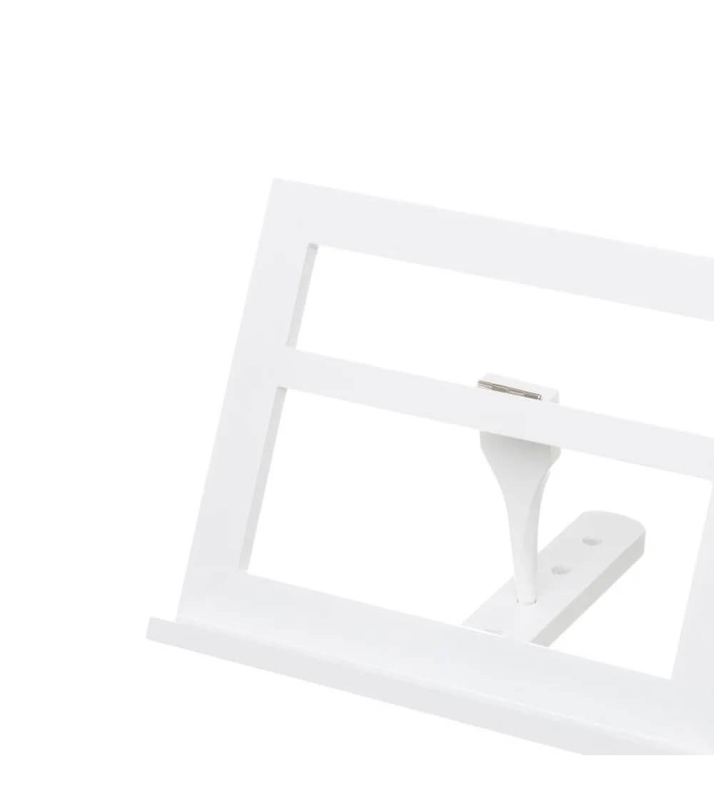 Dcasa Atril Plegable De 3 Posiciones De Madera De Pino Blanco De 30x24 Cm