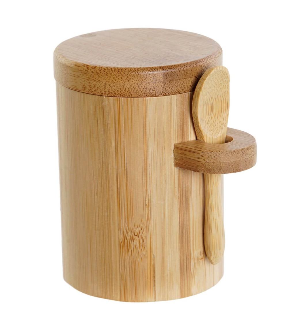 Dcasa Azucarero bambu natural con cucharita para cocina sol nacido
