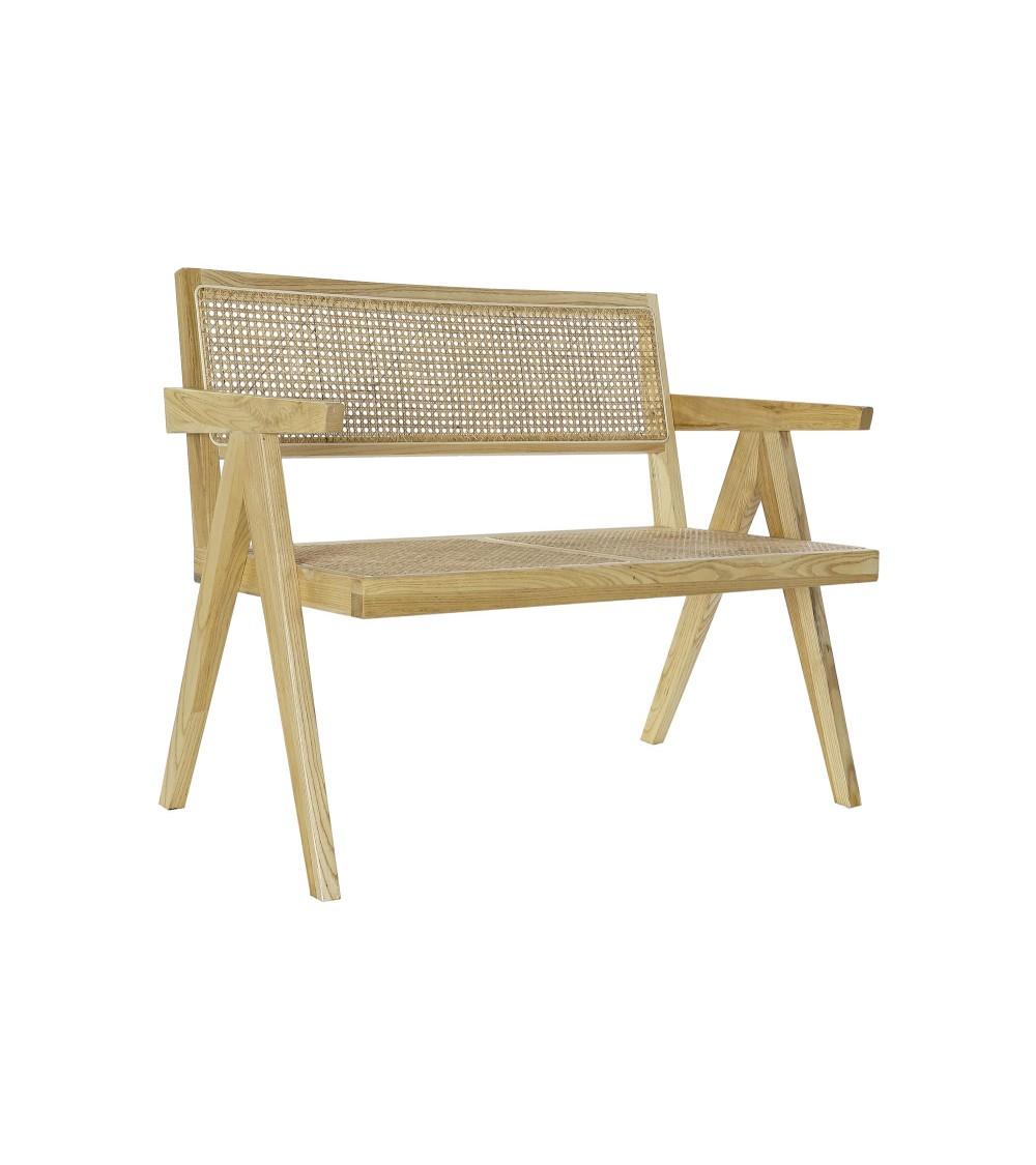 Dcasa Banco Olmo De Ratan Natural De 2 Plaza 105 Cm