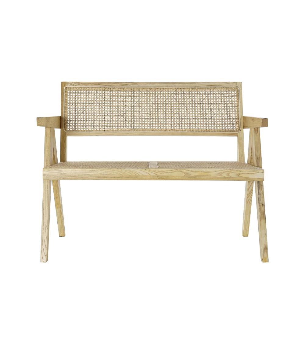 Dcasa Banco olmo de ratan natural de 2 plaza 105 cm