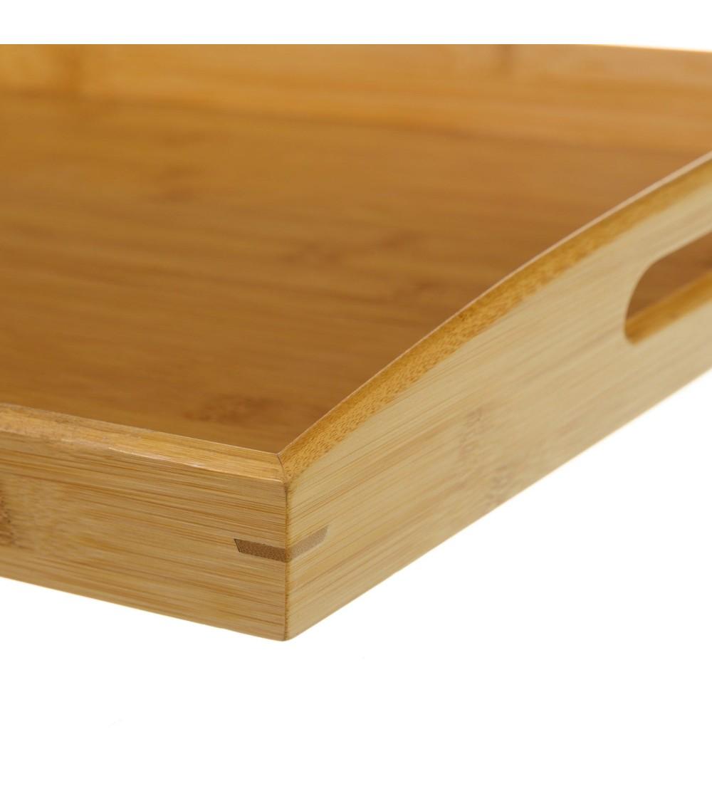 Dcasa Bandeja Con Asas De Bambú Marrón De 58x38x6 Cm