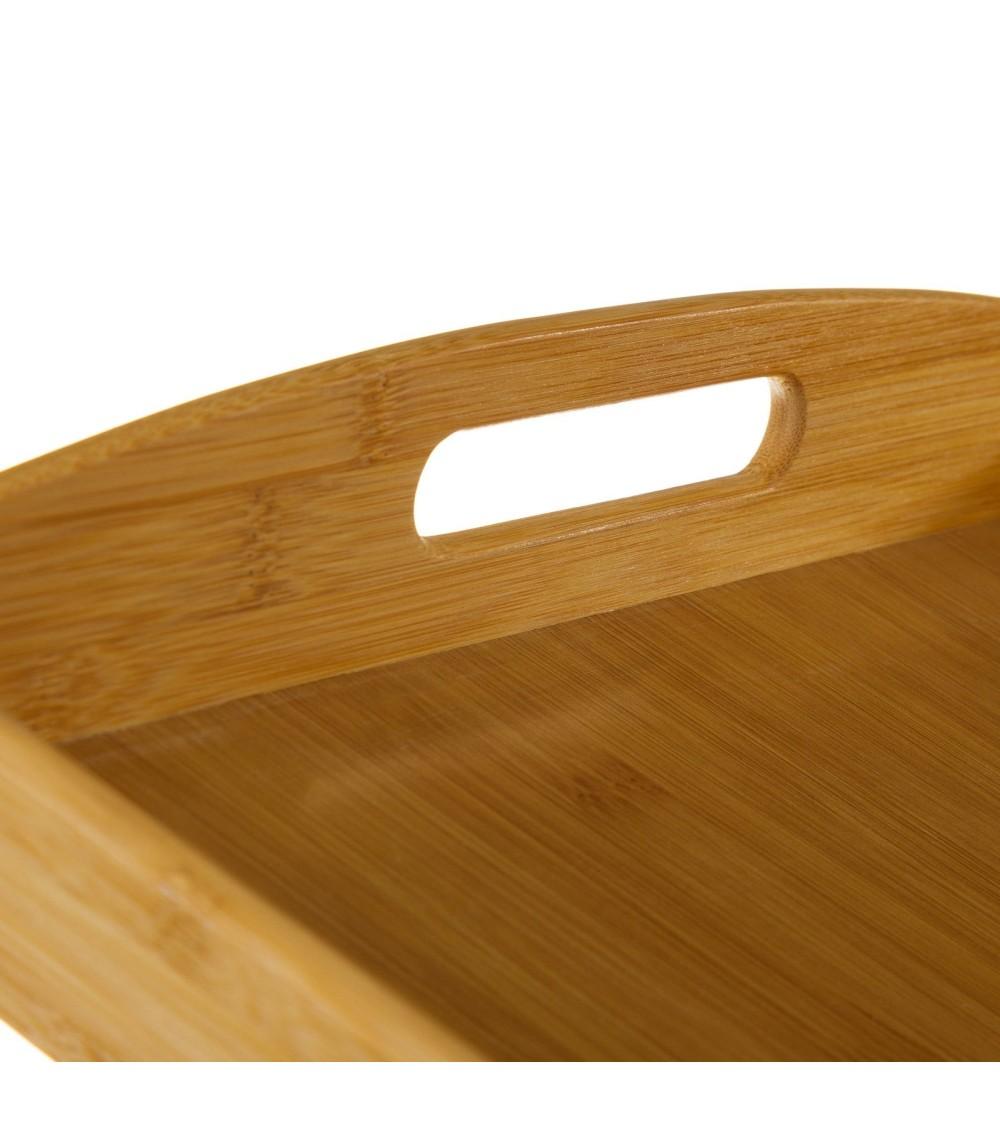 Dcasa Bandeja Con Asas De Bambú Marrón De 58x38x6 Cm