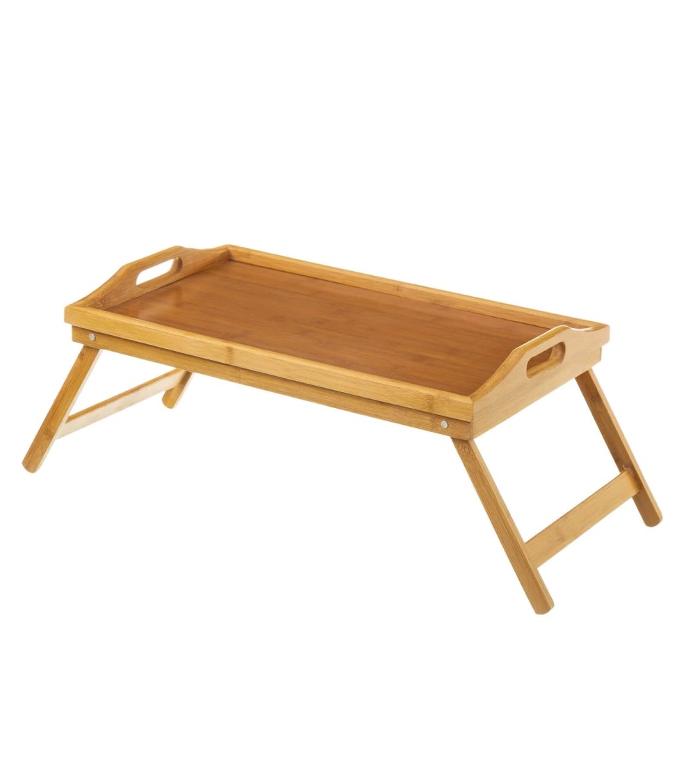 Dcasa Bandeja Plegable De Bambú Marrón De 50x30x22 Cm