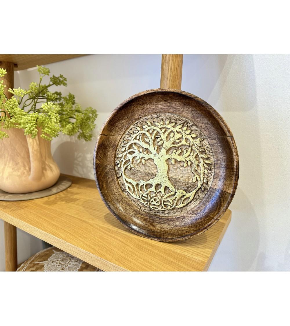 Dcasa Bandeja Vaciabolsillos De Madera Mango Arbol De La Vida