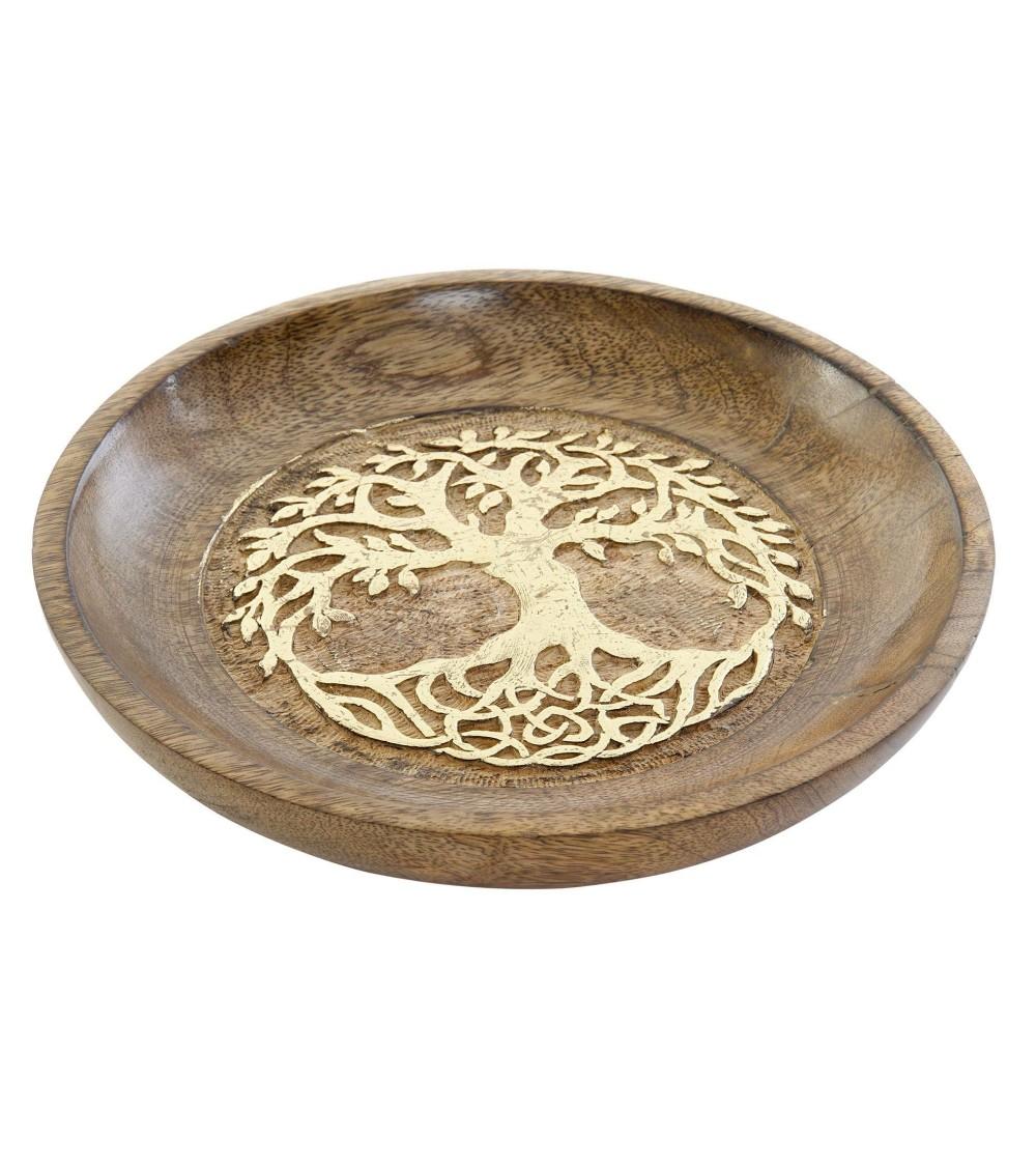 Dcasa Bandeja vaciabolsillos de madera mango arbol de la vida